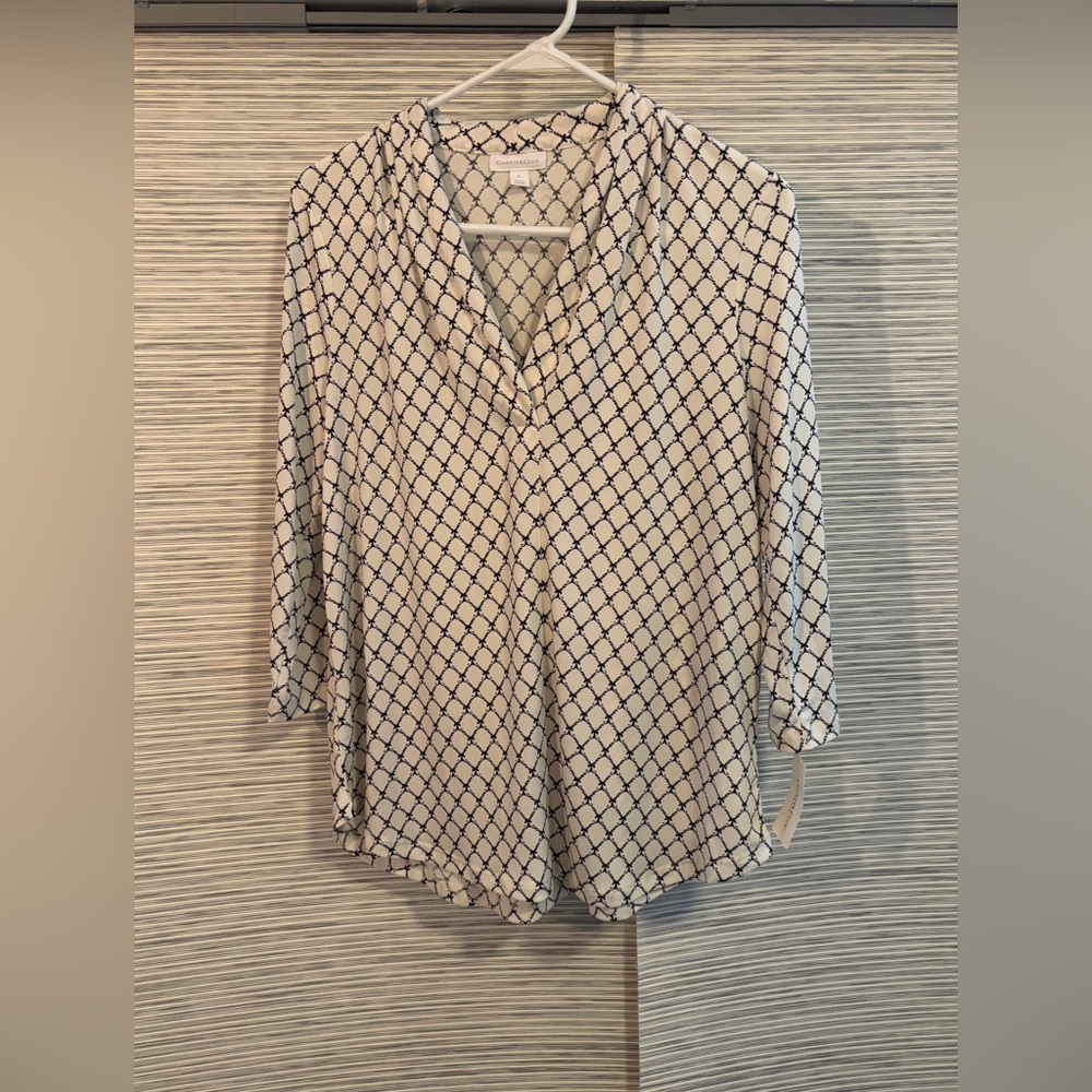 Charter Club Lightweight Geometric Print Blouse